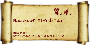 Mauskopf Alfréda névjegykártya